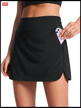 High Waisted Dolphin Golf Skirt with Pockets - Mini Lined A Line Tennis Casual